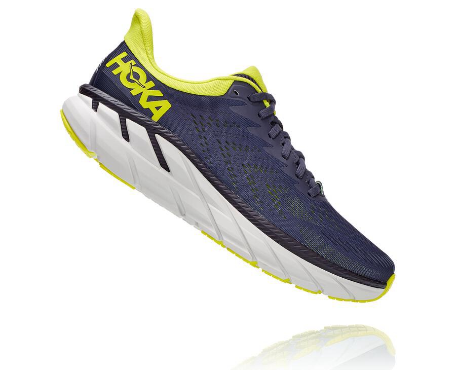 Hoka One One Mens Running Shoes - Clifton 7 - Navy - KCTV43817
